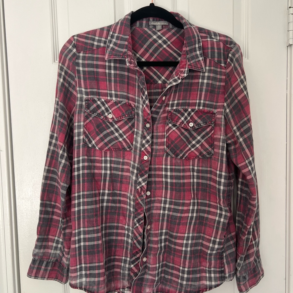 Pink button down flannel